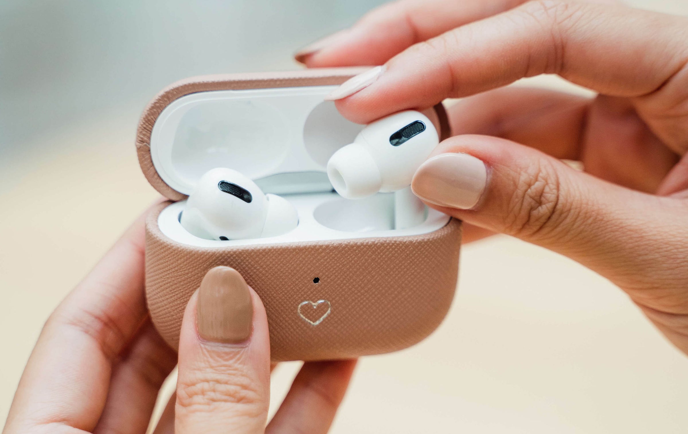 Saffiano leather AirPod Pro case that have been customised