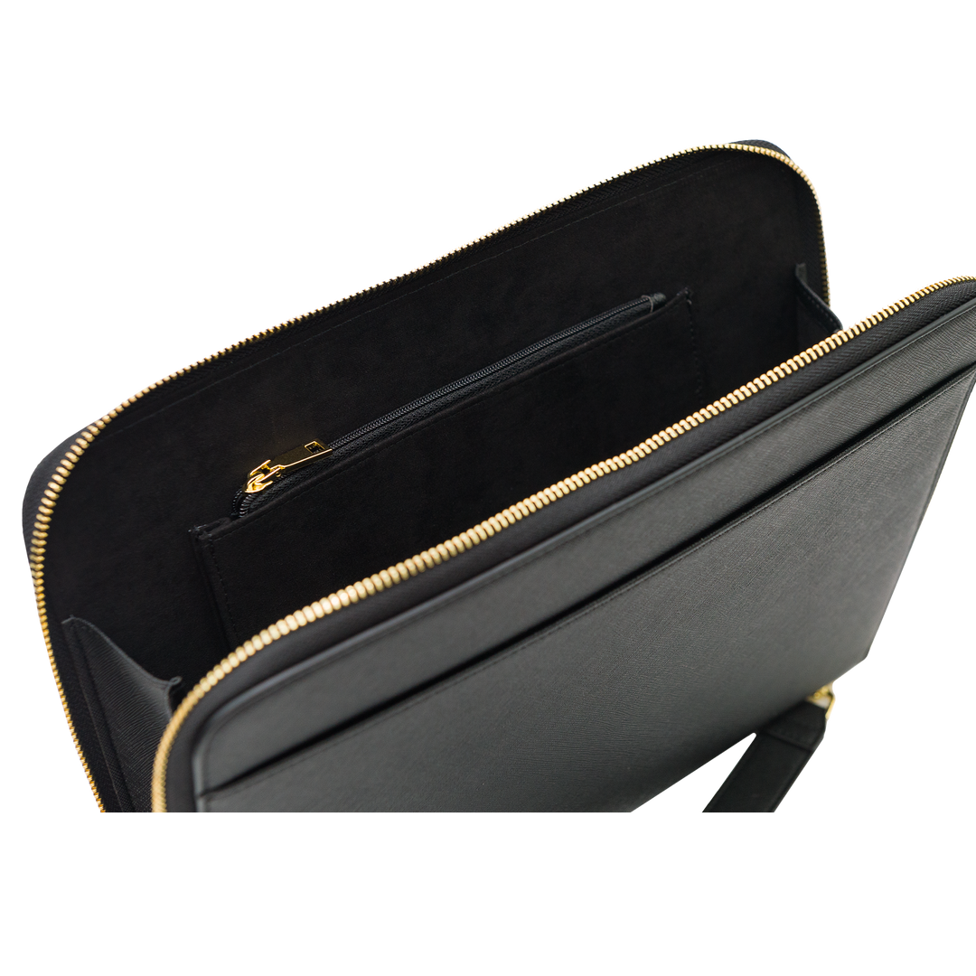 Black - Large Saffiano Pouch