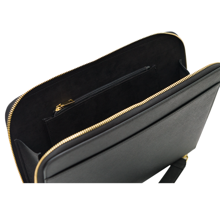 Black - Large Saffiano Pouch