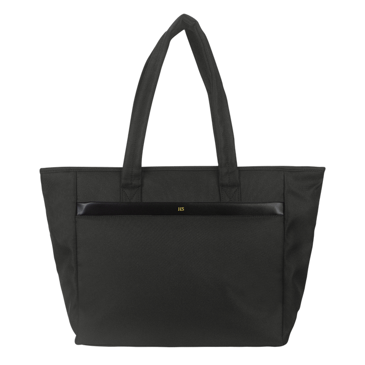 Cloud tote bag in black and customised with gold text