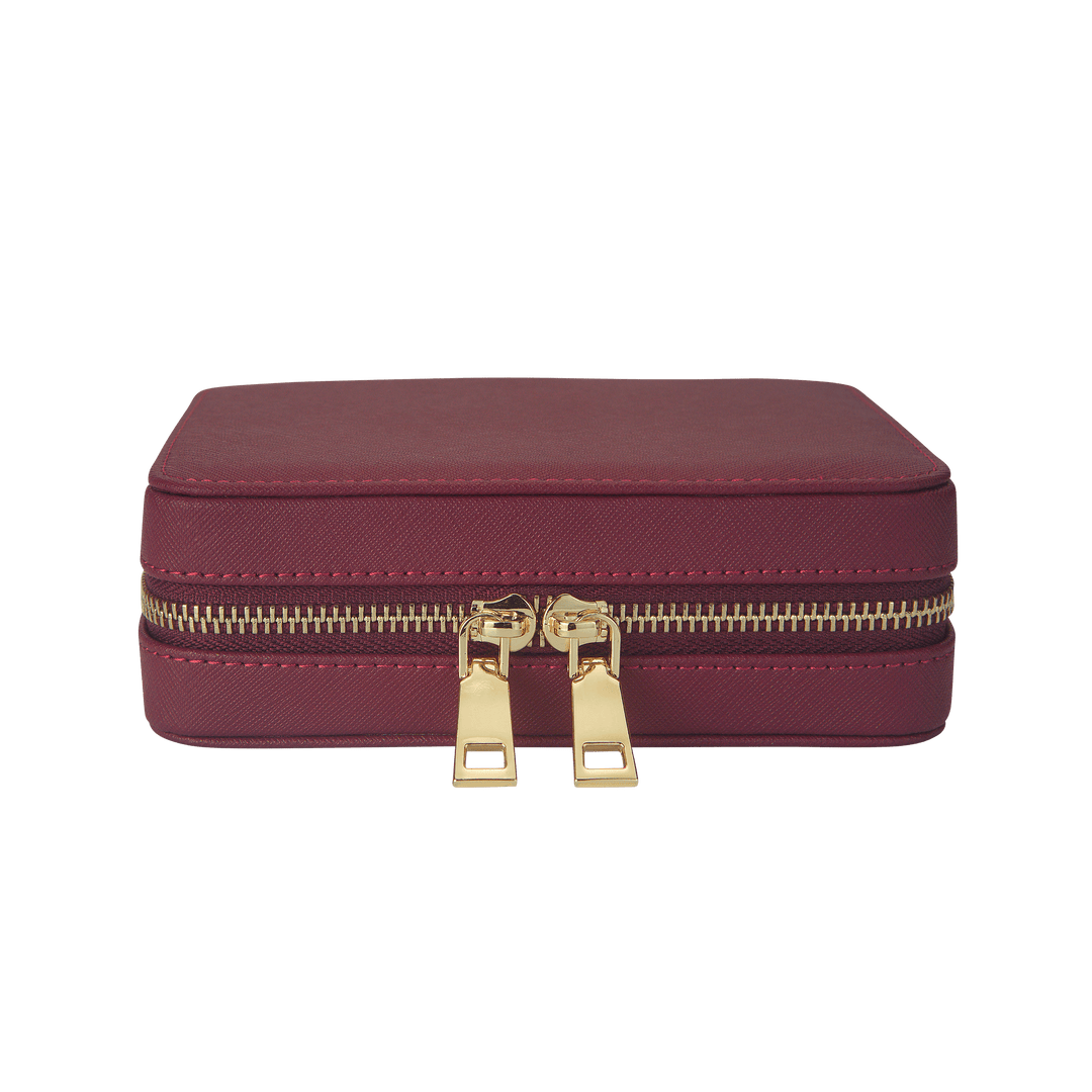 burgundy jewelry case