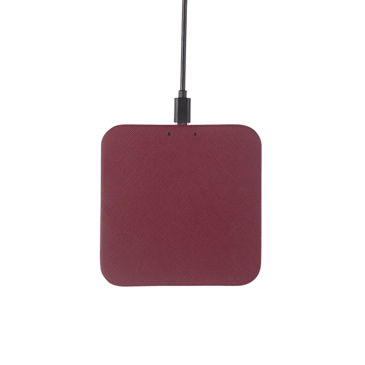 Burgundy - Saffiano Wireless Charging Pad