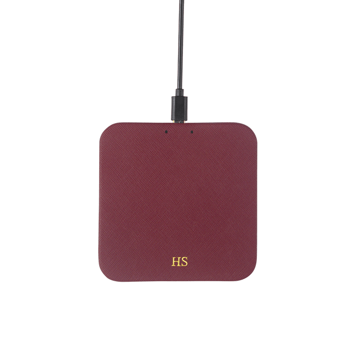 Burgundy - Saffiano Wireless Charging Pad