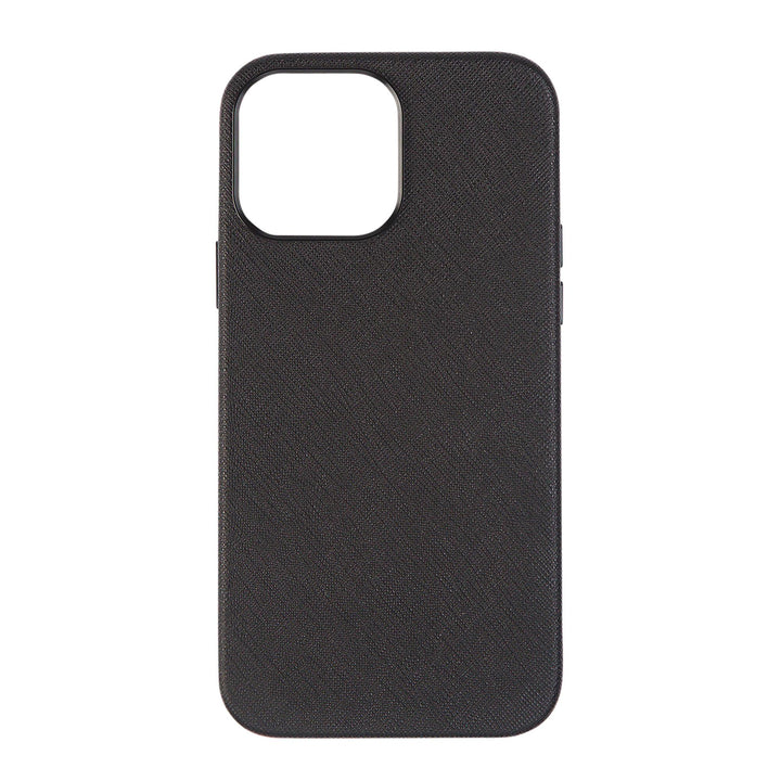 Black - iPhone 14 Series Full Wrap Saffiano Phone Case - THEIMPRINT