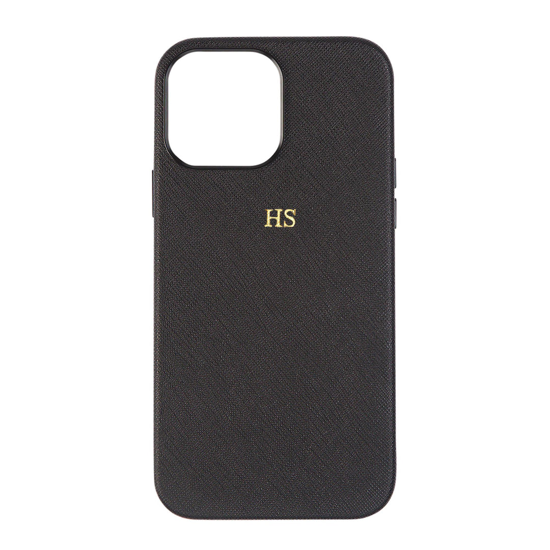 Black - iPhone 14 Series Full Wrap Saffiano Phone Case - THEIMPRINT