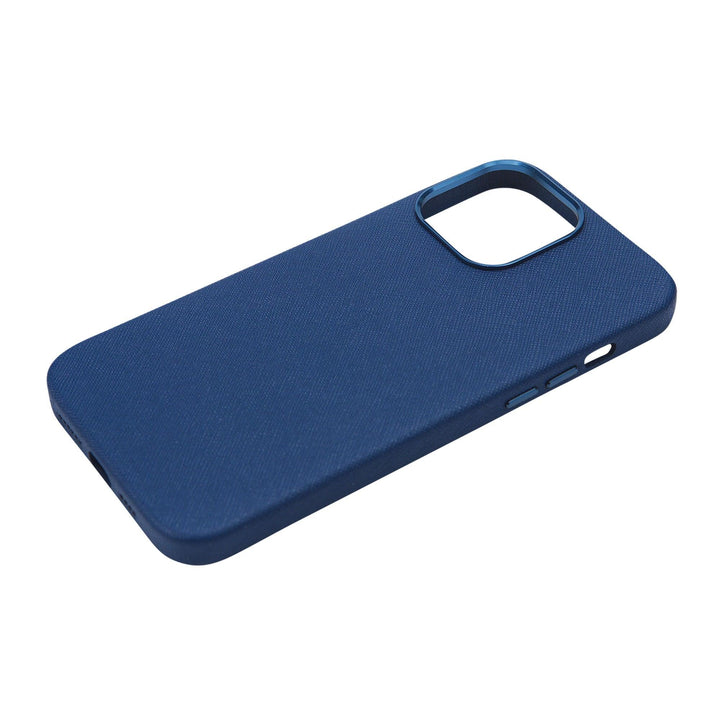 Navy - iPhone 14 Series Full Wrap Saffiano Phone Case - THEIMPRINT