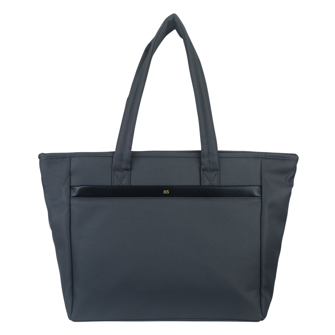 Cloud tote bag in grey and customised with gold text