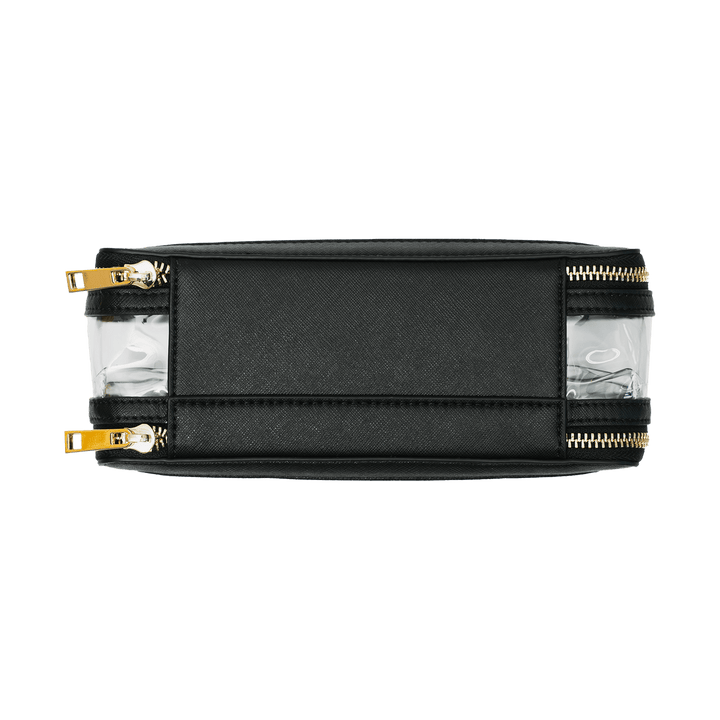 Saffiano Leather Makeup Pouch - Black