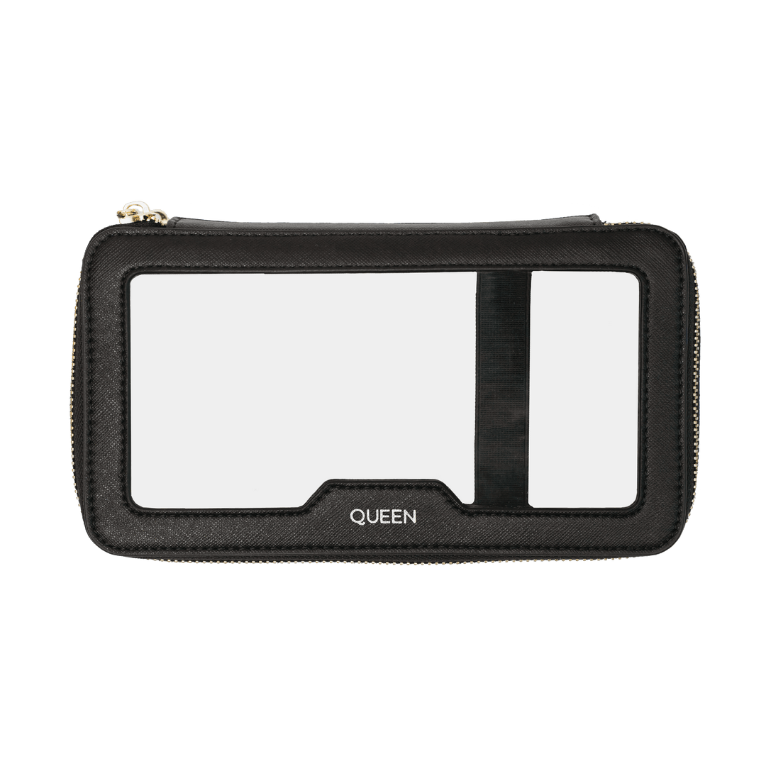 black Saffiano customisable makeup pouch
