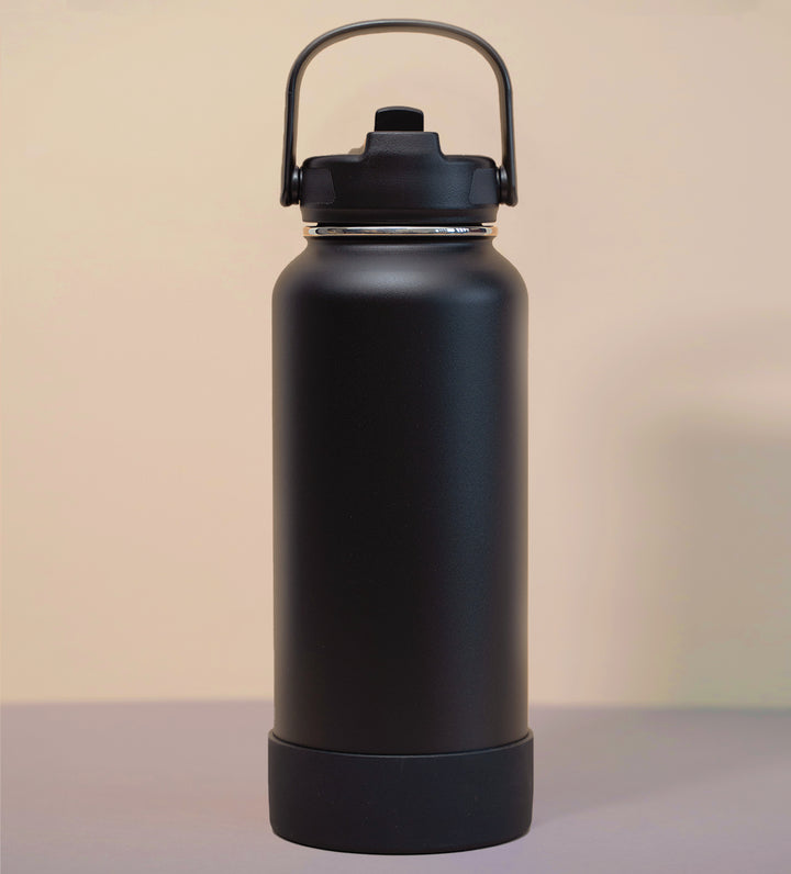 32oz black thermal stainless steel water bottle
