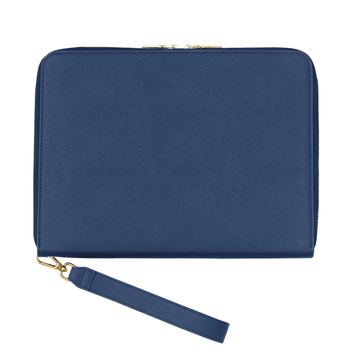 Navy - Large Saffiano Pouch