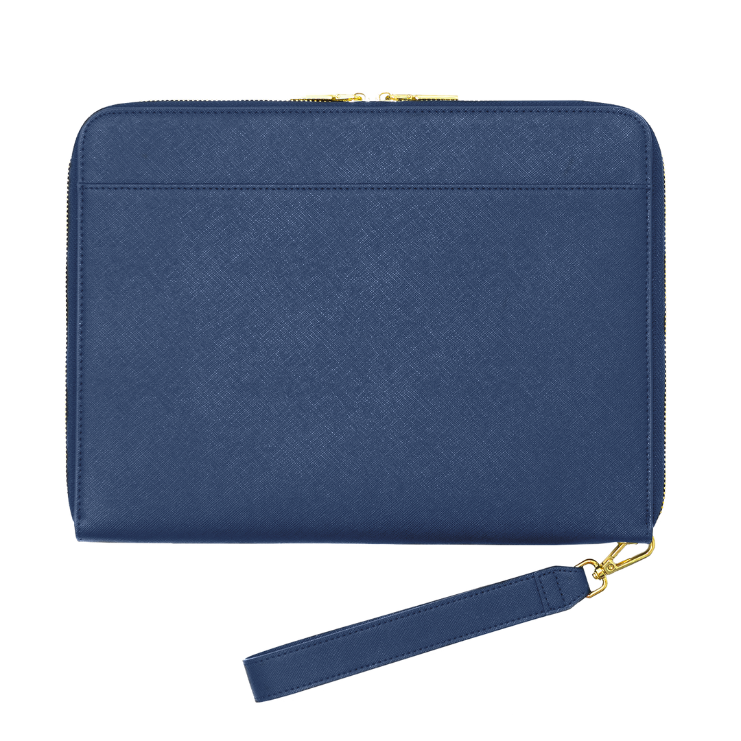 Navy - Large Saffiano Pouch