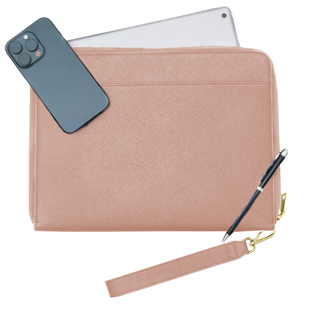 Nude - Large Saffiano Pouch