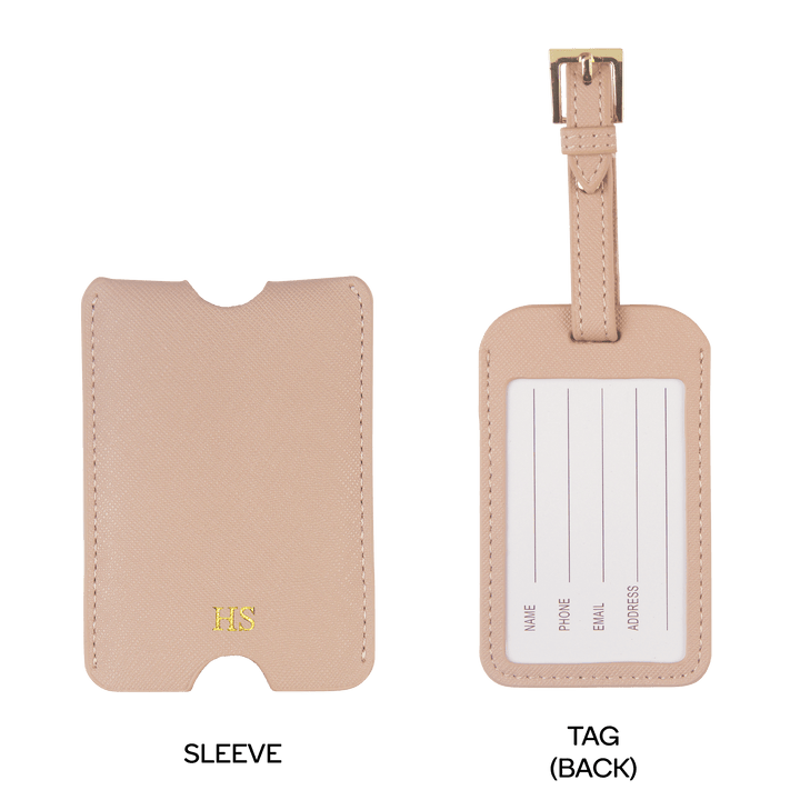 Nude - Saffiano Luggage Tag with Sleeve