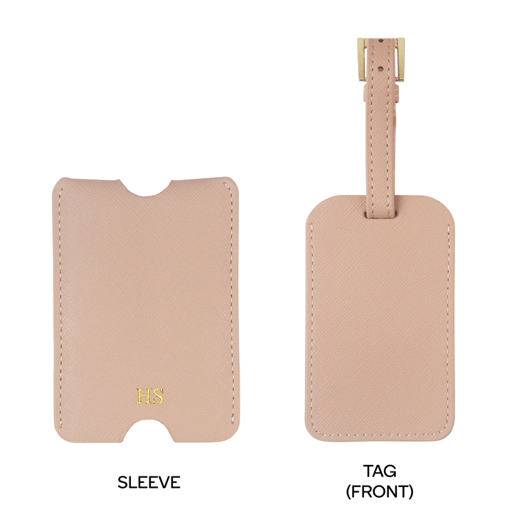 Nude - Saffiano Luggage Tag with Sleeve