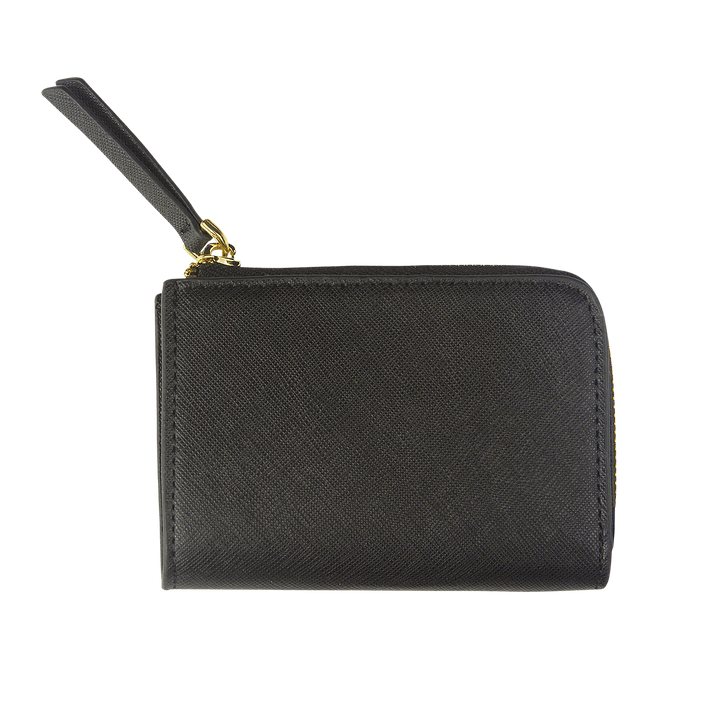 Saffiano Zip Wallet | Black