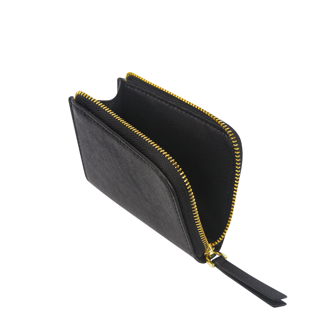 Saffiano Zip Wallet | Black