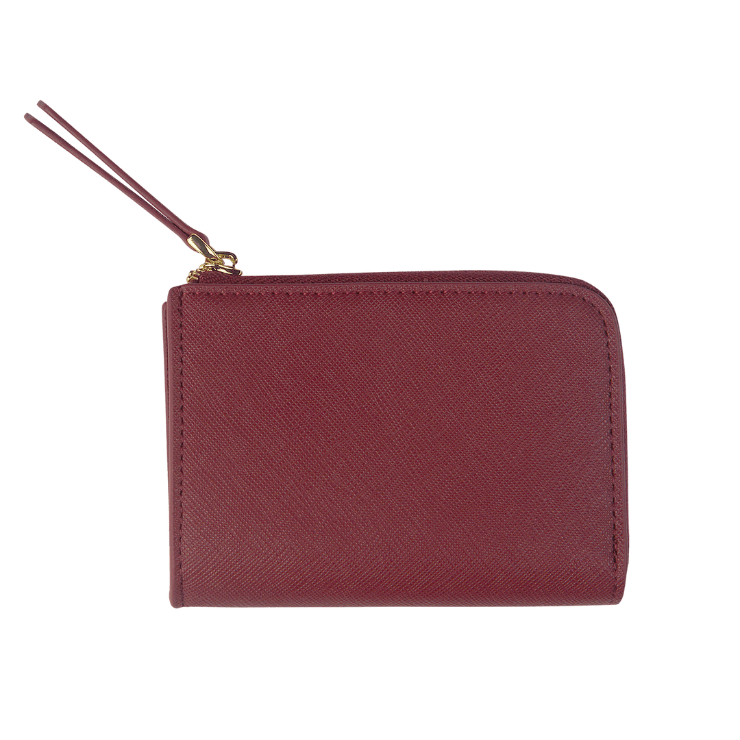 Saffiano Zip Wallet | Burgundy