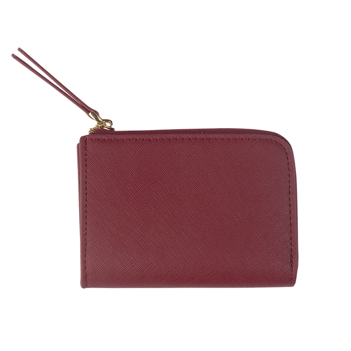Saffiano Zip Wallet | Burgundy