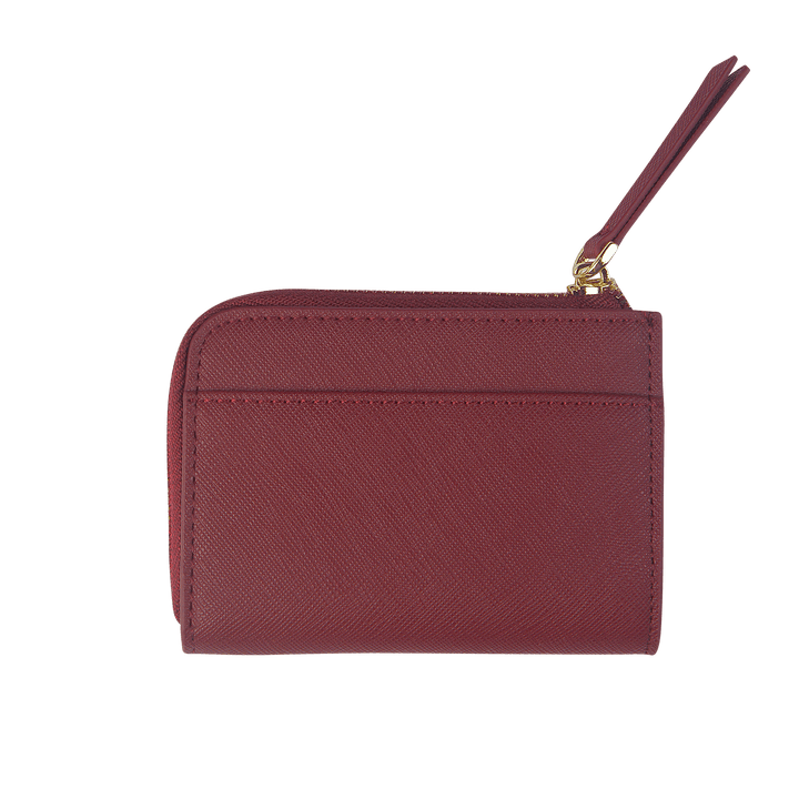Saffiano Zip Wallet | Burgundy