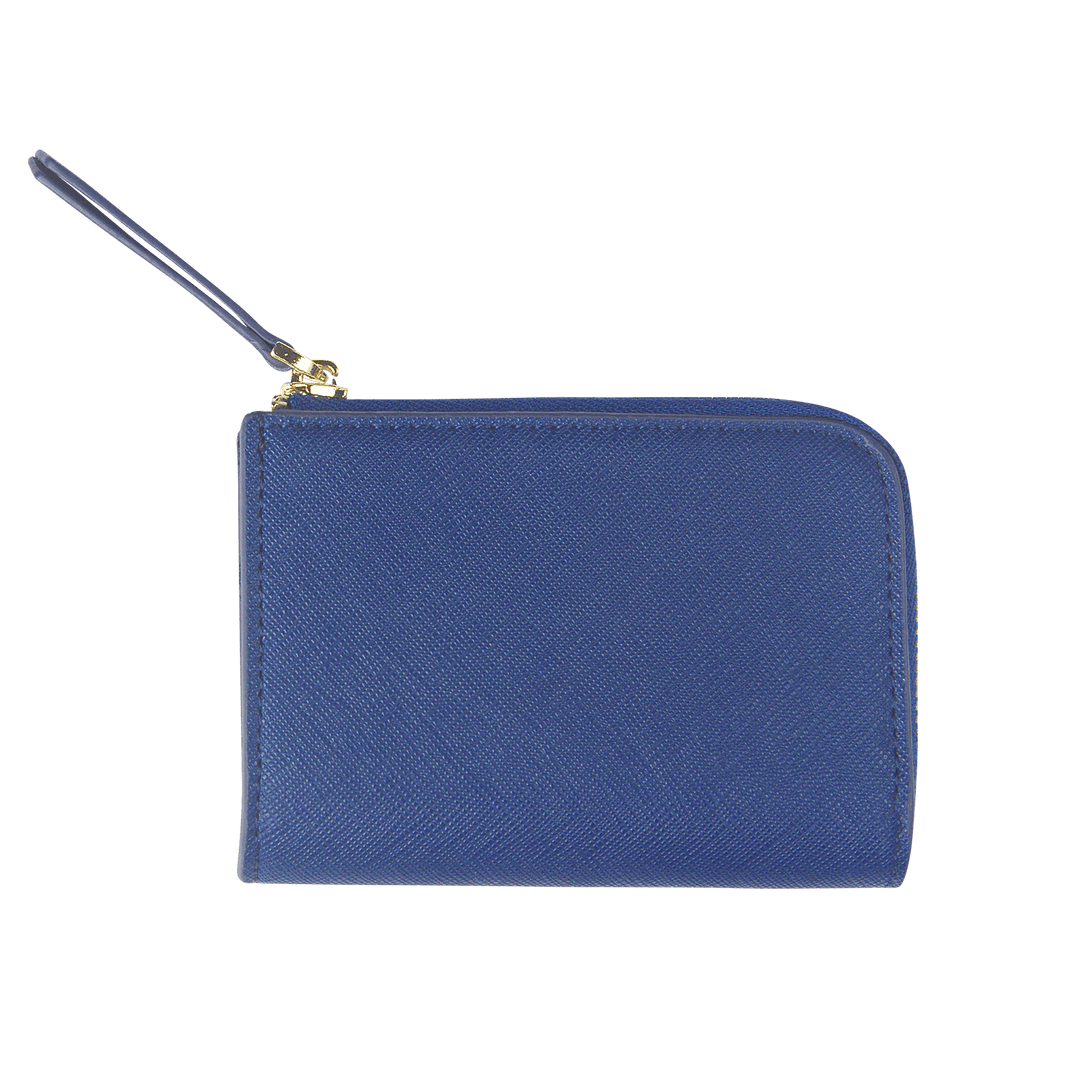 Saffiano Zip Wallet | Navy