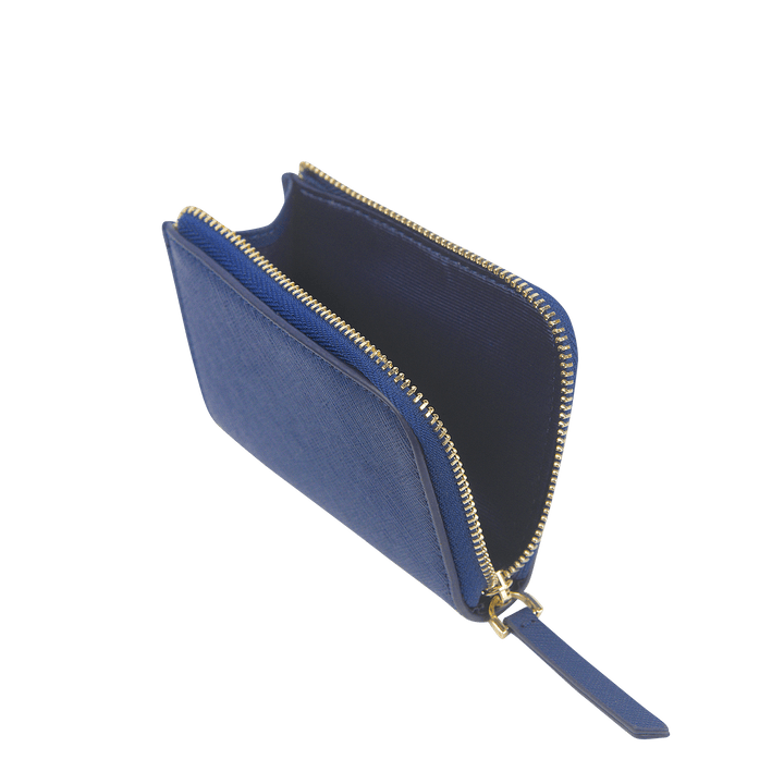 Saffiano Zip Wallet | Navy