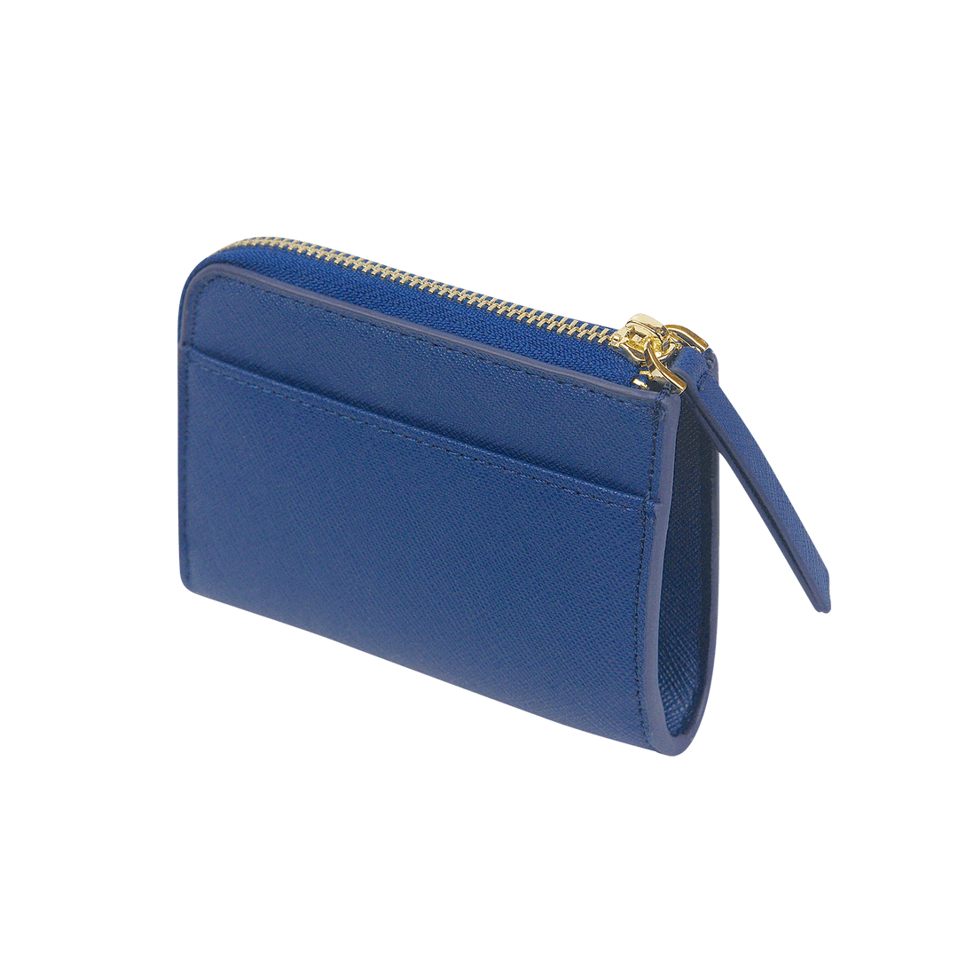 Saffiano Zip Wallet | Navy