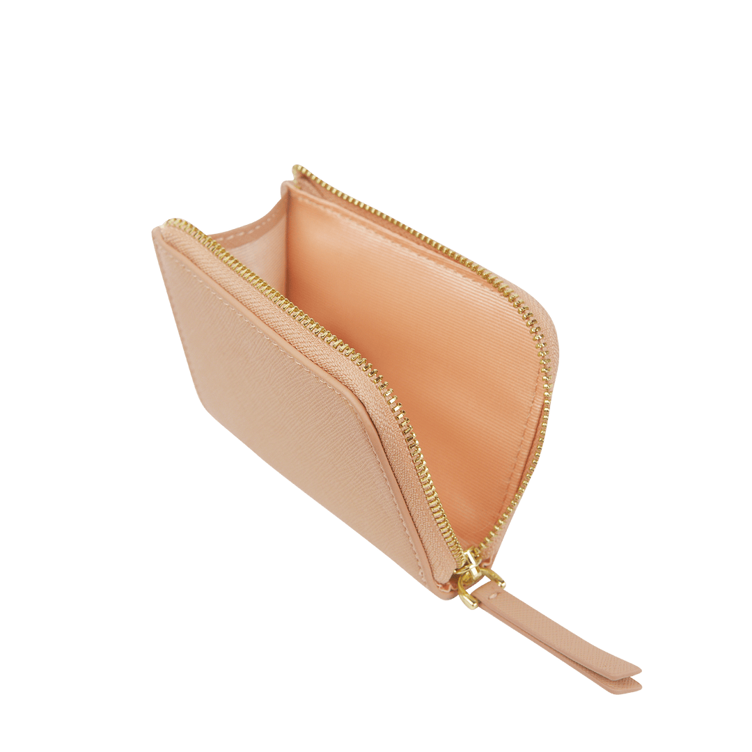 Saffiano Zip Wallet | Nude