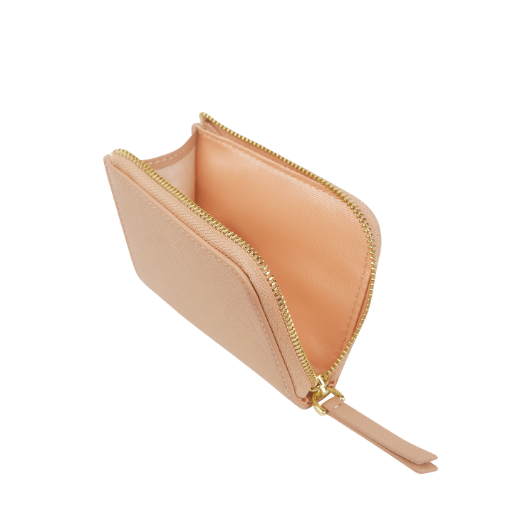 Saffiano Zip Wallet | Nude