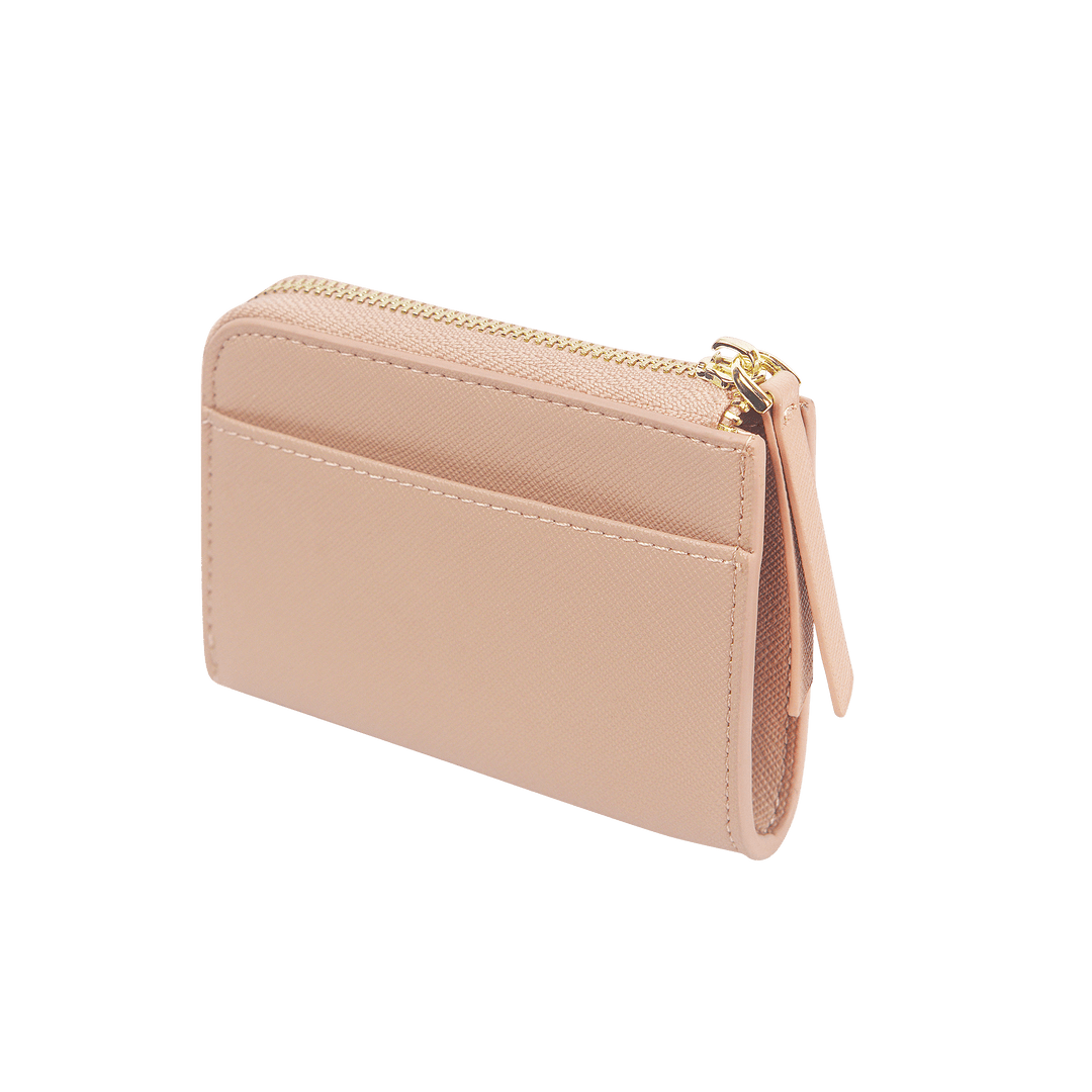 Saffiano Zip Wallet | Nude