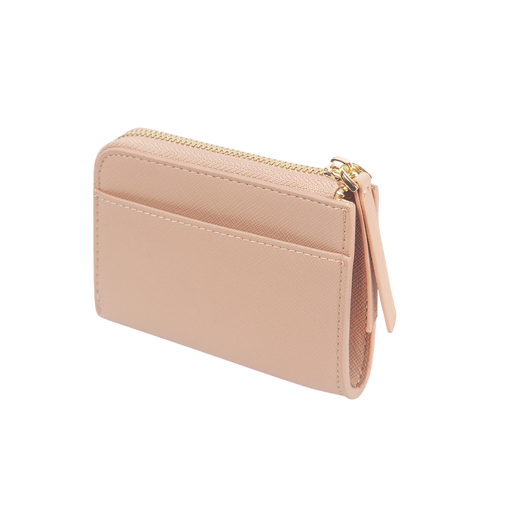 Saffiano Zip Wallet | Nude