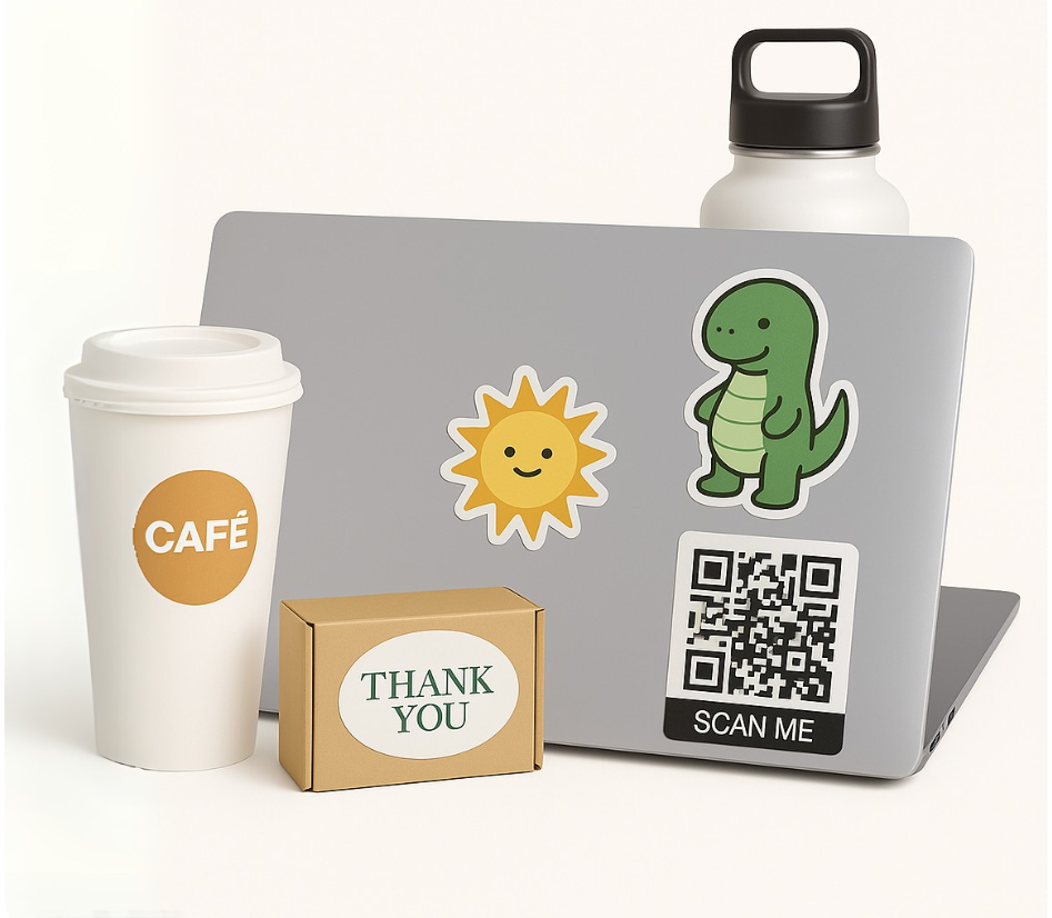 image of things with custom vinyl stickers on them