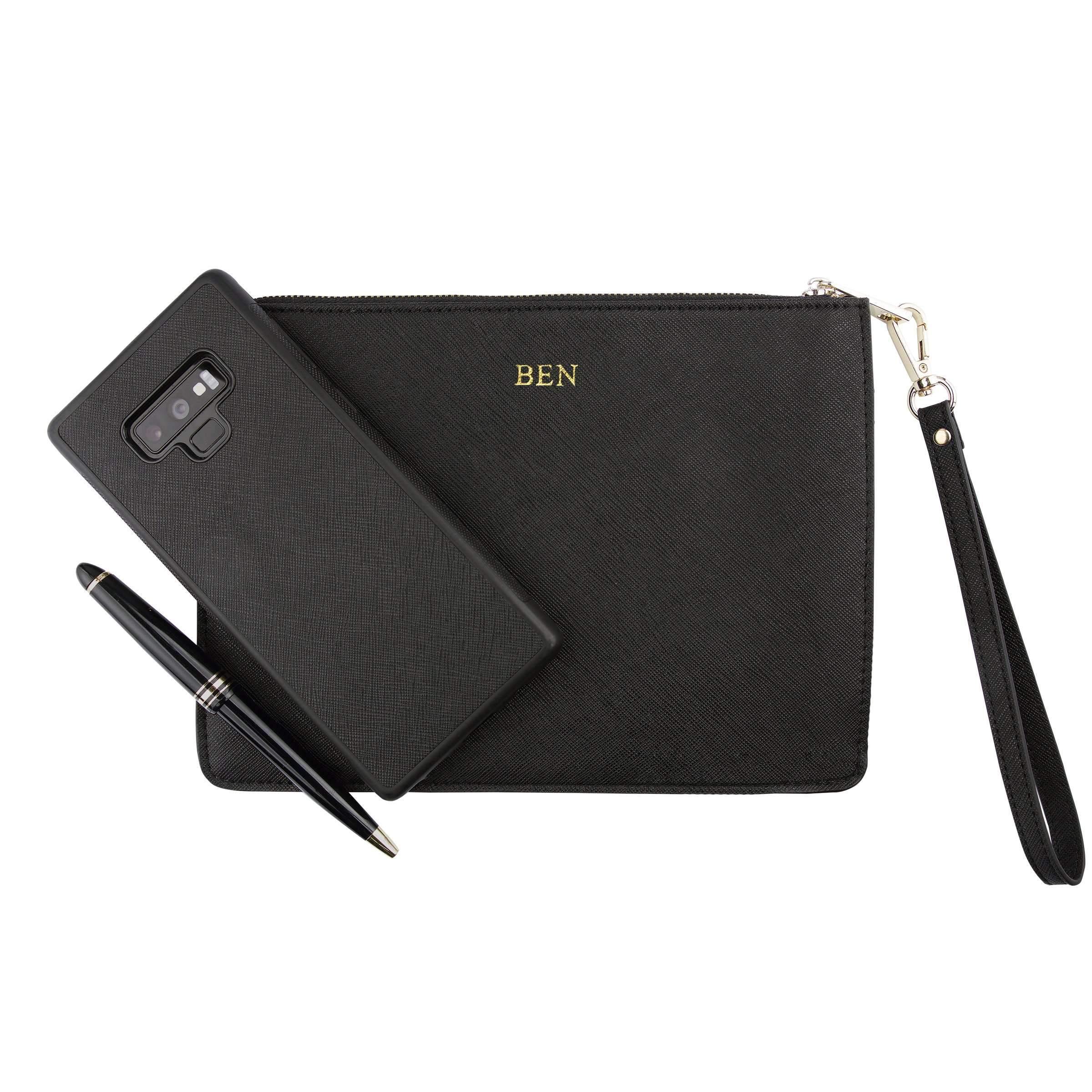 Personalised online leather pouch