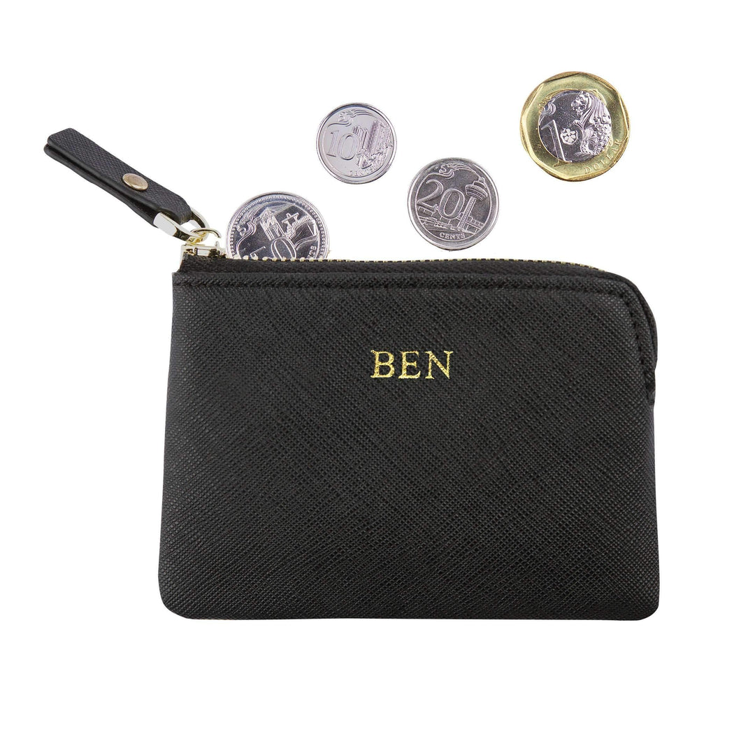 Black - Saffiano Coin Pouch - THEIMPRINT