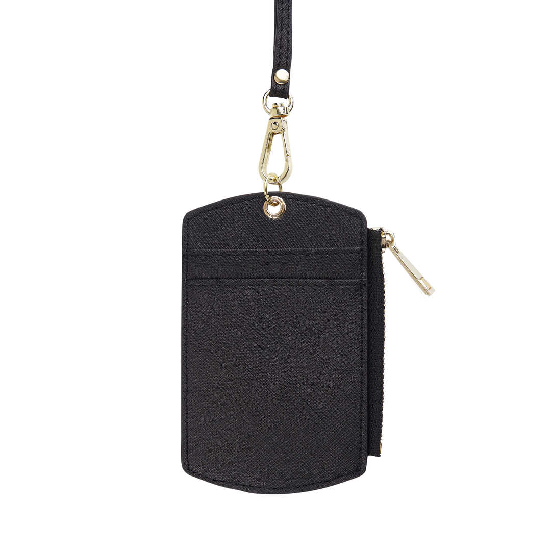Black Zip Lanyard Back