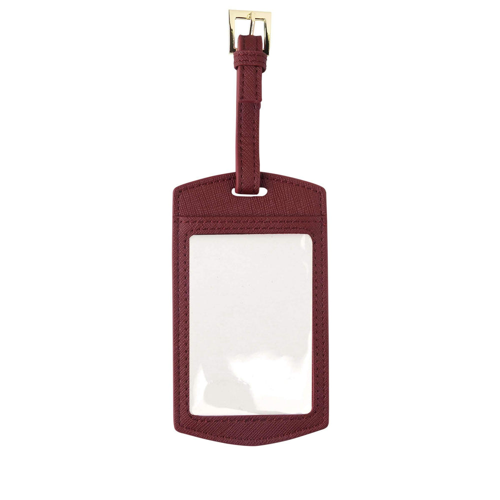 Burgundy- Saffiano Luggage Tag - THEIMPRINT