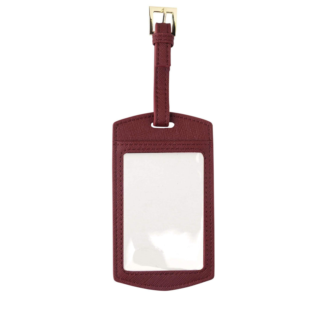 Burgundy- Saffiano Luggage Tag - THEIMPRINT