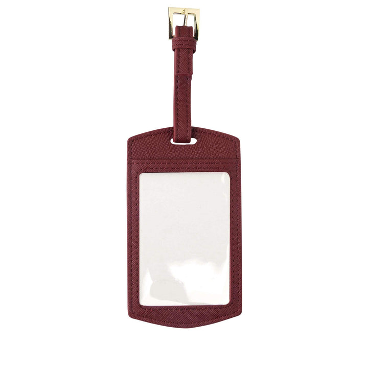 Burgundy- Saffiano Luggage Tag - THEIMPRINT