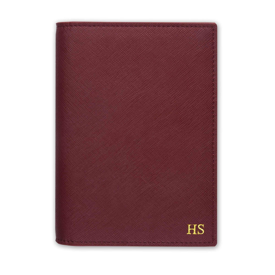 Burgundy - Saffiano Passport Cover - THEIMPRINT