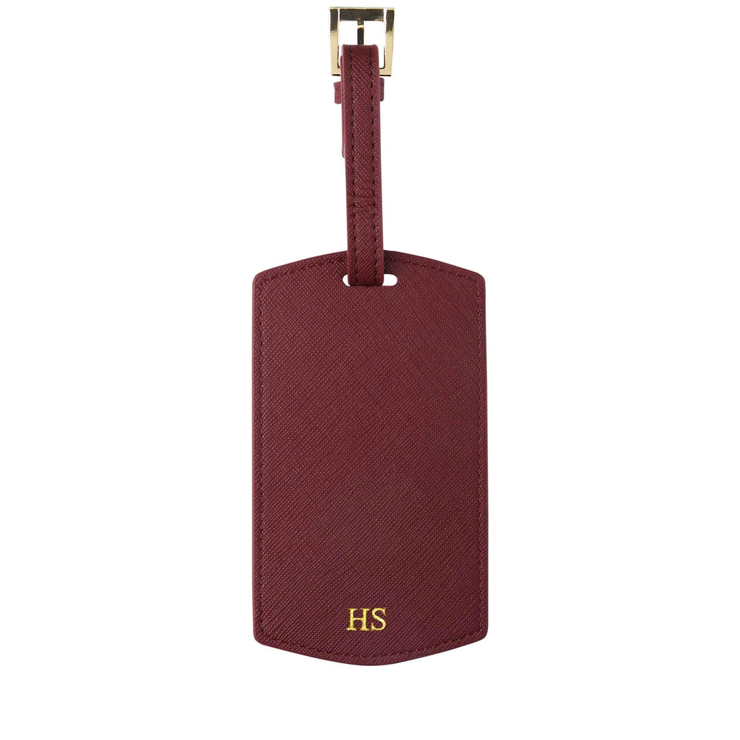 Burgundy- Saffiano Luggage Tag - THEIMPRINT