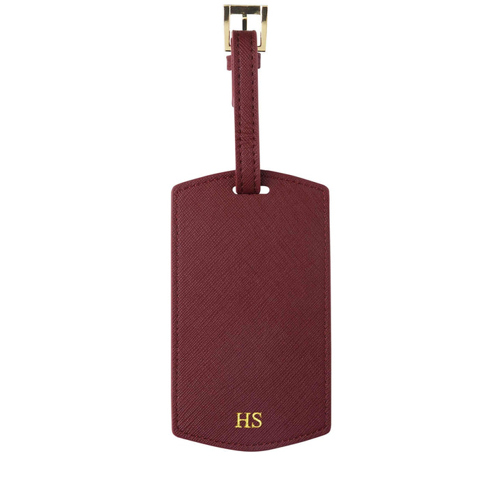 Burgundy- Saffiano Luggage Tag - THEIMPRINT