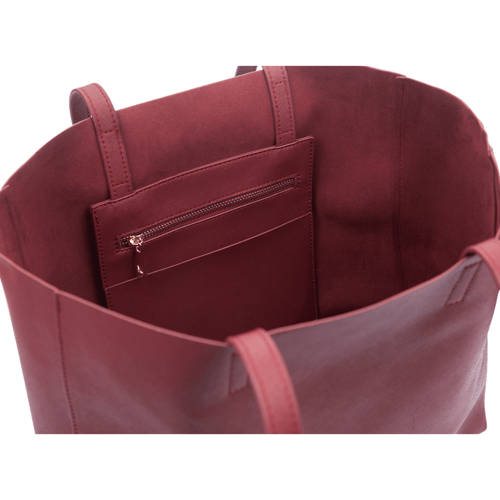 Burgundy - Saffiano Tote Bag - THEIMPRINT