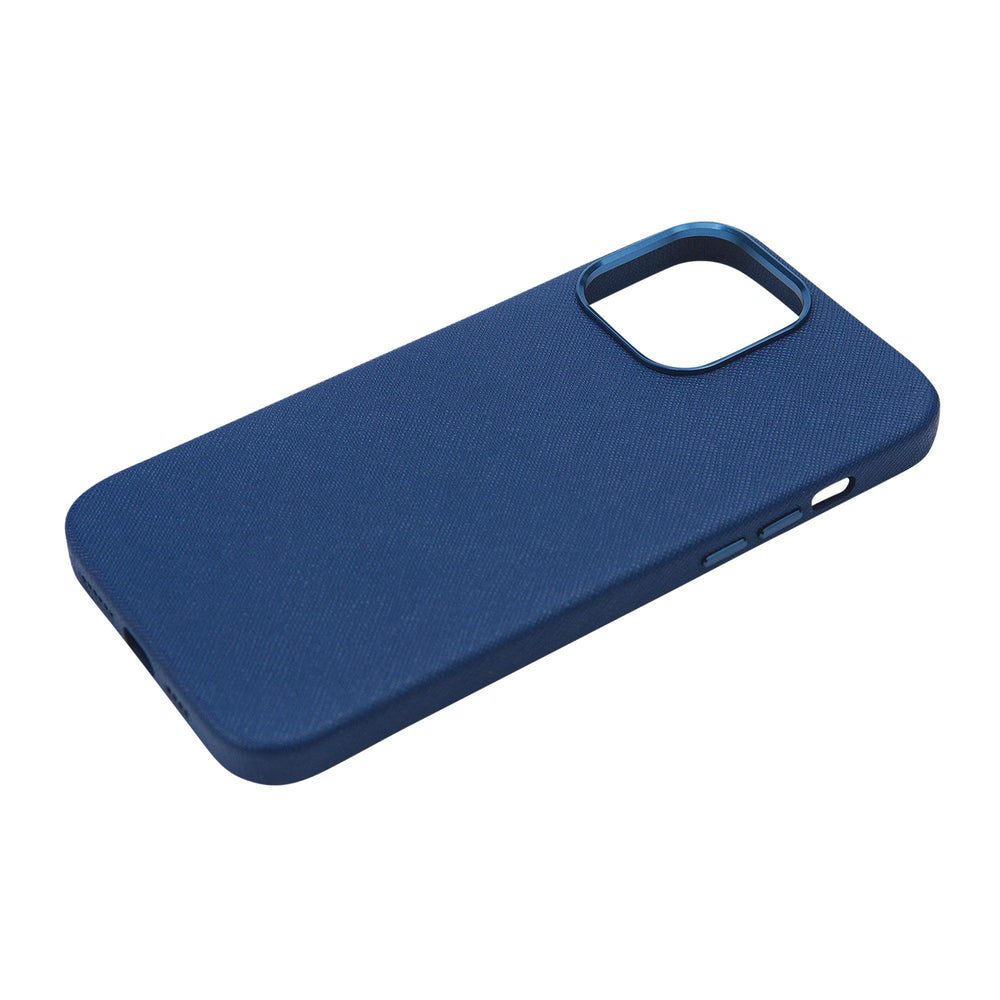 Navy - iPhone 12 Series Full Wrap Saffiano Phone Case - THEIMPRINT