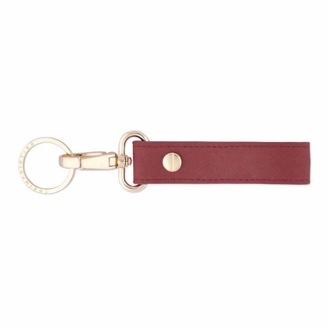 Burgundy - Saffiano Keychain - THEIMPRINT