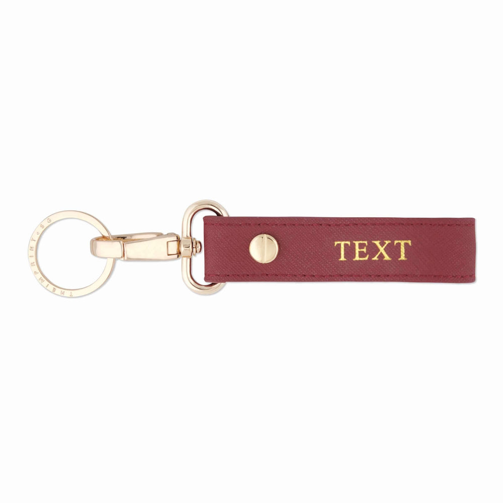 Burgundy - Saffiano Keychain - THEIMPRINT