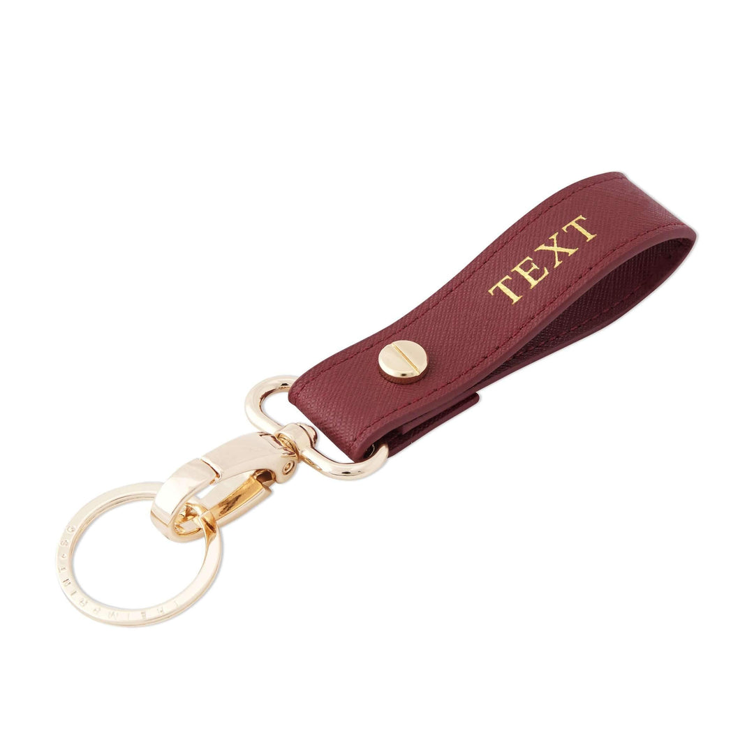 Burgundy - Saffiano Keychain - THEIMPRINT