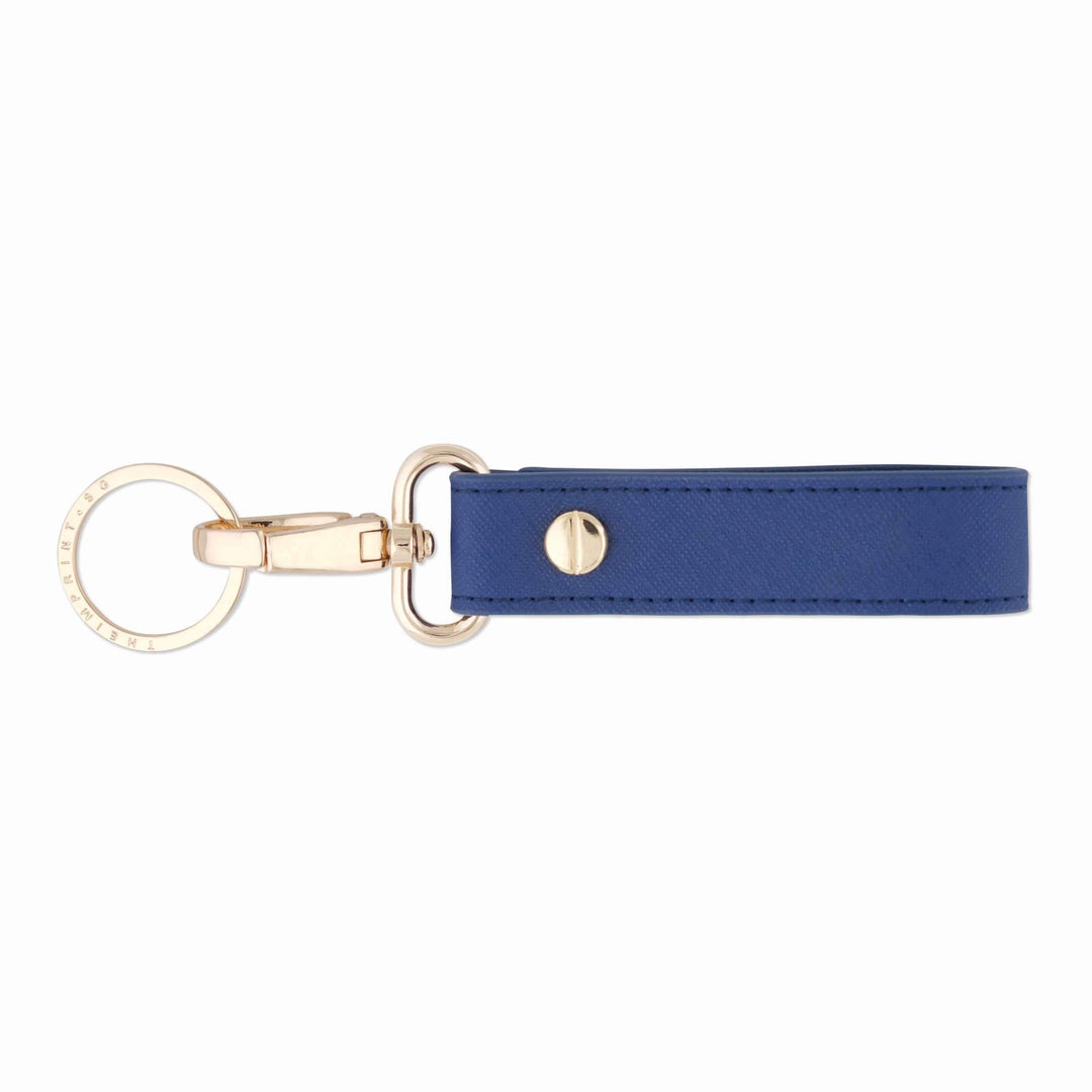 Navy - Saffiano Keychain - THEIMPRINT