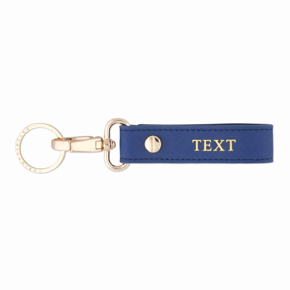 Navy - Saffiano Keychain - THEIMPRINT