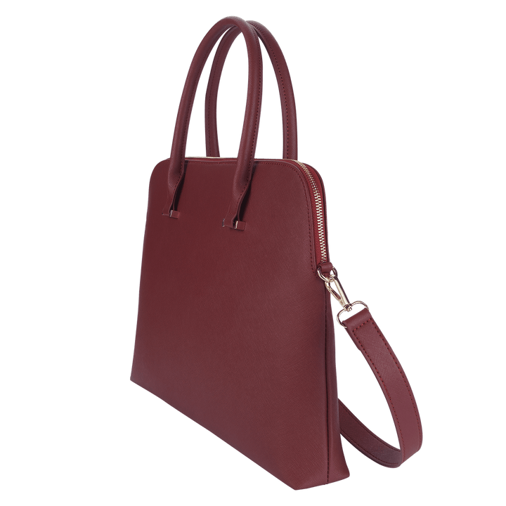 Burgundy - Saffiano Laptop Bag - THEIMPRINT