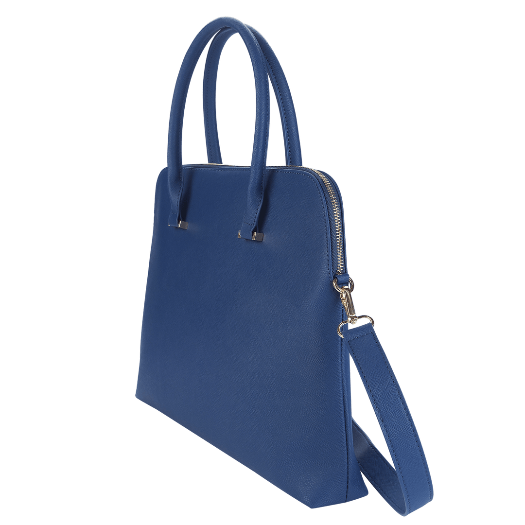 Navy - Saffiano Laptop Bag - THEIMPRINT